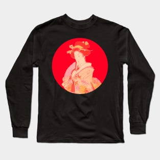 Japanese Lady Red Classic Art Long Sleeve T-Shirt